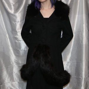 Vintage fur trimmed 60's mini - coat - petite